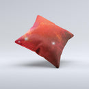 Glowing Red Space Ink-Fuzed Decorative Throw Pillow