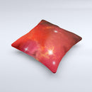 Glowing Red Space Ink-Fuzed Decorative Throw Pillow