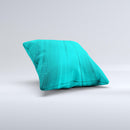 Glowing Teal Abstract Waves Ink-Fuzed Decorative Throw Pillow