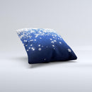 Glowing White SnowFlakes Ink-Fuzed Decorative Throw Pillow