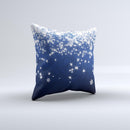 Glowing White SnowFlakes Ink-Fuzed Decorative Throw Pillow