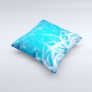 Glowing White Snowfall Ink-Fuzed Decorative Throw Pillow