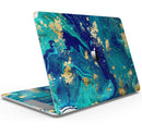 Gold Flaked Teal Oil - Skin Decal Wrap Kit Compatible with the Apple MacBook Pro, Pro with Touch Bar or Air (11", 12", 13", 15" & 16" - All Versions Available)
