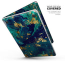 Gold Flaked Teal Oil - Skin Decal Wrap Kit Compatible with the Apple MacBook Pro, Pro with Touch Bar or Air (11", 12", 13", 15" & 16" - All Versions Available)