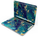 Gold Flaked Teal Oil - Skin Decal Wrap Kit Compatible with the Apple MacBook Pro, Pro with Touch Bar or Air (11", 12", 13", 15" & 16" - All Versions Available)