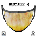 Gold 76 Absorbed Watercolor Texture - Made in USA Mouth Cover Unisex Anti-Dust Cotton Blend Reusable & Washable Face Mask with Adjustable Sizing for Adult or Child