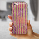 Gold Chevron Over Abstract Fumes iPhone 6/6s or 6/6s Plus 2-Piece Hybrid INK-Fuzed Case