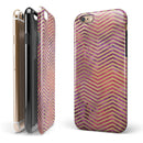 Gold Chevron Over Abstract Fumes iPhone 6/6s or 6/6s Plus 2-Piece Hybrid INK-Fuzed Case