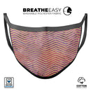 Gold Chevron Over Abstract Fumes - Made in USA Mouth Cover Unisex Anti-Dust Cotton Blend Reusable & Washable Face Mask with Adjustable Sizing for Adult or Child