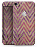 Gold Chevron Over Abstract Fumes - Skin-kit for the iPhone 8 or 8 Plus