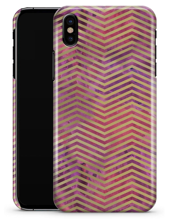 Gold Chevron Over Abstract Fumes - iPhone X Clipit Case