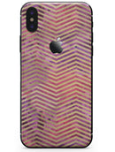 Gold Chevron Over Abstract Fumes - iPhone X Skin-Kit
