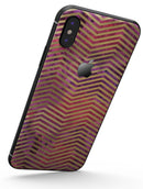 Gold Chevron Over Abstract Fumes - iPhone X Skin-Kit