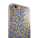 Gold Flaked Animal Blue iPhone 6/6s or 6/6s Plus 2-Piece Hybrid INK-Fuzed Case