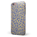 Gold Flaked Animal Blue iPhone 6/6s or 6/6s Plus 2-Piece Hybrid INK-Fuzed Case