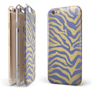Gold Flaked Animal Blue Zebra iPhone 6/6s or 6/6s Plus 2-Piece Hybrid INK-Fuzed Case
