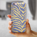 Gold Flaked Animal Blue Zebra iPhone 6/6s or 6/6s Plus 2-Piece Hybrid INK-Fuzed Case