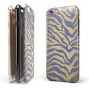 Gold Flaked Animal Blue Zebra iPhone 6/6s or 6/6s Plus 2-Piece Hybrid INK-Fuzed Case
