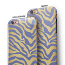 Gold Flaked Animal Blue Zebra iPhone 6/6s or 6/6s Plus 2-Piece Hybrid INK-Fuzed Case