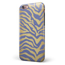 Gold Flaked Animal Blue Zebra iPhone 6/6s or 6/6s Plus 2-Piece Hybrid INK-Fuzed Case