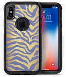 Gold Flaked Animal Blue Zebra 4 - iPhone X OtterBox Case & Skin Kits