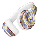 Gold Flaked Animal Blue Zebra Full-Body Skin Kit for the Beats by Dre Solo 3 Wireless Headphones