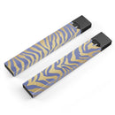 Gold Flaked Animal Blue Zebra - Premium Decal Protective Skin-Wrap Sticker compatible with the Juul Labs vaping device