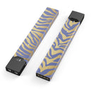 Gold Flaked Animal Blue Zebra - Premium Decal Protective Skin-Wrap Sticker compatible with the Juul Labs vaping device