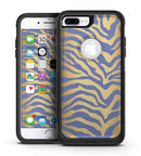 Gold Flaked Animal Blue Zebra - iPhone 7 or 7 Plus Commuter Case Skin Kit
