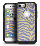 Gold Flaked Animal Blue Zebra - iPhone 7 or 7 Plus Commuter Case Skin Kit