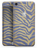 Gold Flaked Animal Blue Zebra - Skin-kit for the iPhone 8 or 8 Plus