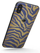 Gold Flaked Animal Blue Zebra - iPhone X Skin-Kit