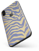 Gold Flaked Animal Blue Zebra - iPhone X Skin-Kit