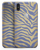 Gold Flaked Animal Blue Zebra - iPhone X Skin-Kit