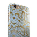 Gold Flaked Animal Laced iPhone 6/6s or 6/6s Plus 2-Piece Hybrid INK-Fuzed Case