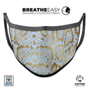 Gold Flaked Animal Laced - Made in USA Mouth Cover Unisex Anti-Dust Cotton Blend Reusable & Washable Face Mask with Adjustable Sizing for Adult or Child