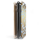 Gold Flaked Animal Light Blue iPhone 6/6s or 6/6s Plus 2-Piece Hybrid INK-Fuzed Case
