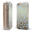 Gold Flaked Animal Light Blue 2 iPhone 6/6s or 6/6s Plus 2-Piece Hybrid INK-Fuzed Case