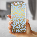 Gold Flaked Animal Light Blue 2 iPhone 6/6s or 6/6s Plus 2-Piece Hybrid INK-Fuzed Case