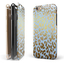 Gold Flaked Animal Light Blue 2 iPhone 6/6s or 6/6s Plus 2-Piece Hybrid INK-Fuzed Case