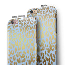 Gold Flaked Animal Light Blue 2 iPhone 6/6s or 6/6s Plus 2-Piece Hybrid INK-Fuzed Case