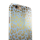 Gold Flaked Animal Light Blue 2 iPhone 6/6s or 6/6s Plus 2-Piece Hybrid INK-Fuzed Case