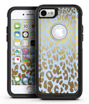 Gold Flaked Animal Light Blue 2 - iPhone 7 or 7 Plus Commuter Case Skin Kit