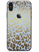 Gold Flaked Animal Light Blue 2 - iPhone X Skin-Kit