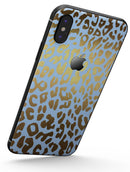 Gold Flaked Animal Light Blue 2 - iPhone X Skin-Kit
