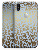 Gold Flaked Animal Light Blue 2 - iPhone X Skin-Kit