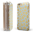 Gold Flaked Animal Light Blue 3 iPhone 6/6s or 6/6s Plus 2-Piece Hybrid INK-Fuzed Case