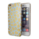 Gold Flaked Animal Light Blue 3 iPhone 6/6s or 6/6s Plus 2-Piece Hybrid INK-Fuzed Case