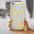 Gold Flaked Animal Light Blue 3 iPhone 6/6s or 6/6s Plus 2-Piece Hybrid INK-Fuzed Case
