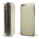 Gold Flaked Animal Light Blue 3 iPhone 6/6s or 6/6s Plus 2-Piece Hybrid INK-Fuzed Case